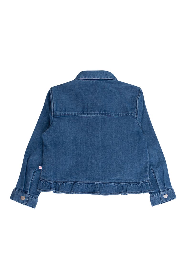 Kids' Ruffle Hem Denim Jacket, Alternate, color, BLUE