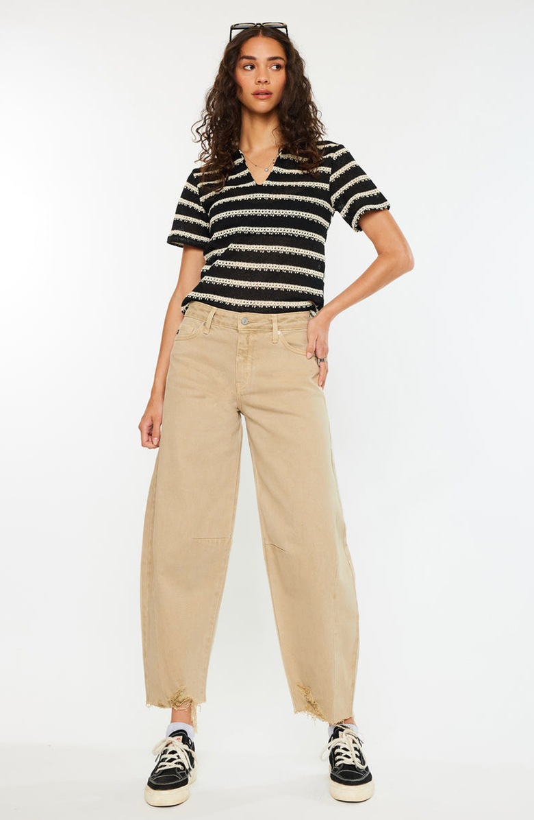 KanCan Addison High Rise Horseshoe Fit Jeans, Alternate, color, Ivory