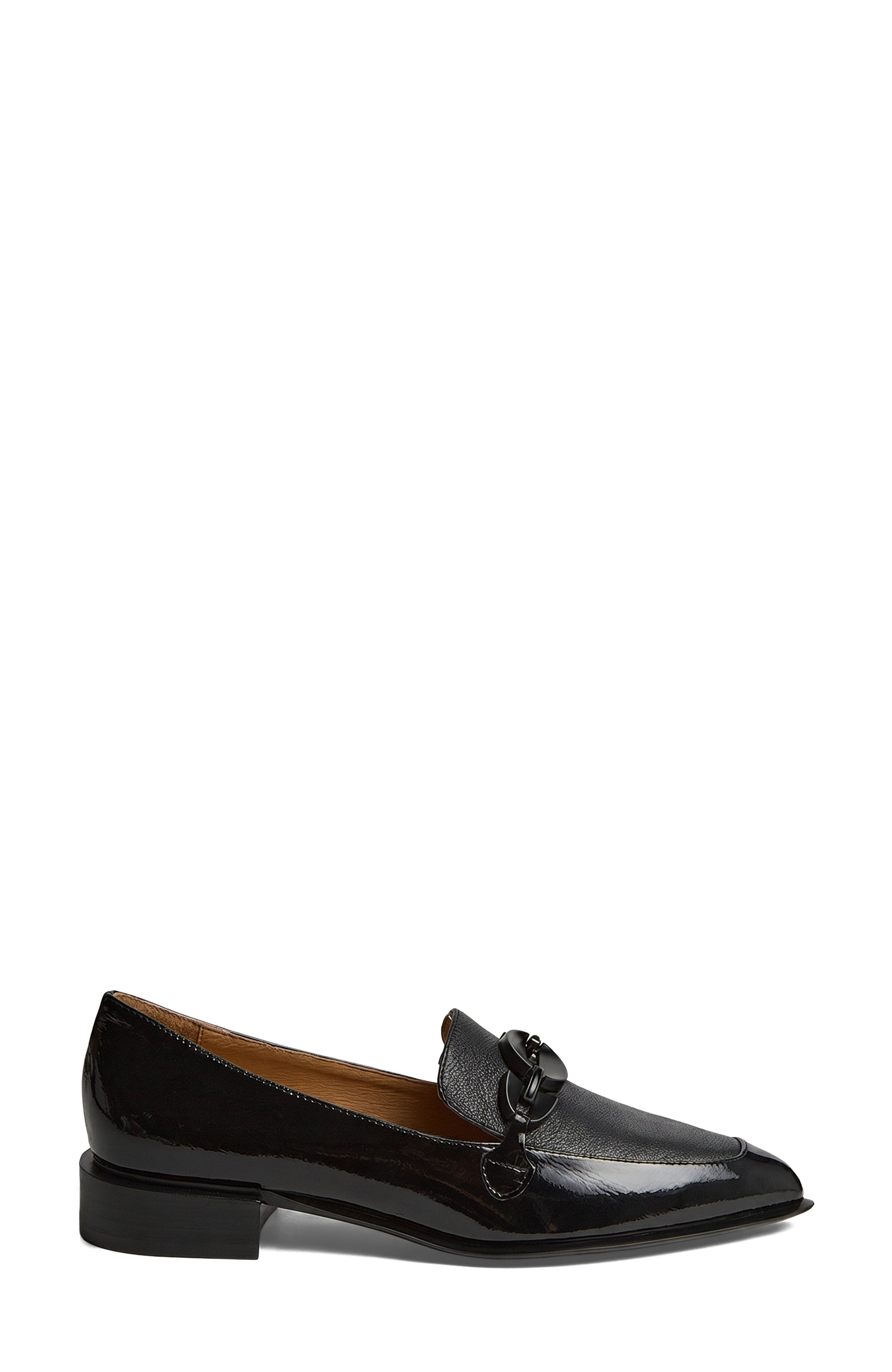 Elliots Pointed Toe Loafer, Alternate, color, Black Patent Leather