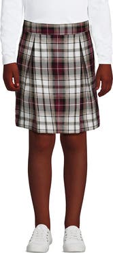 Lands' End School Uniform Girls Plaid Skort Top Of Knee