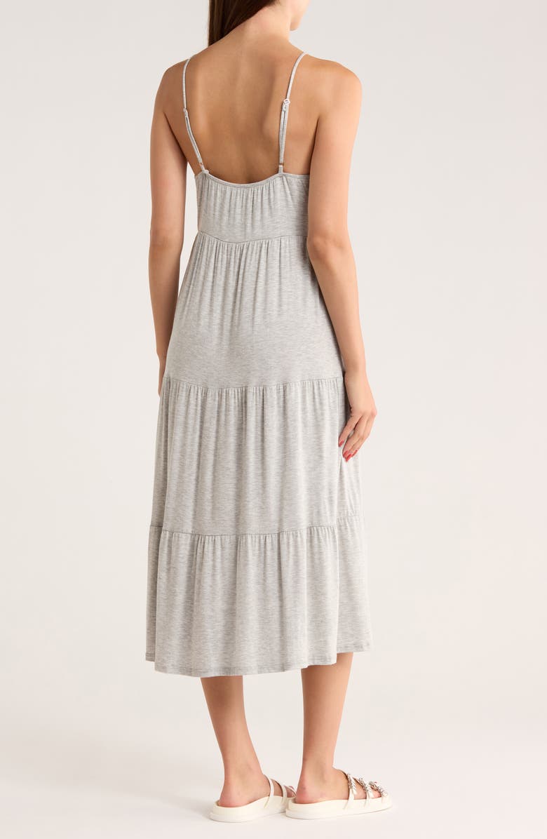 matty m. Knit Tiered Maxi Dress, Alternate, color, Heather Grey