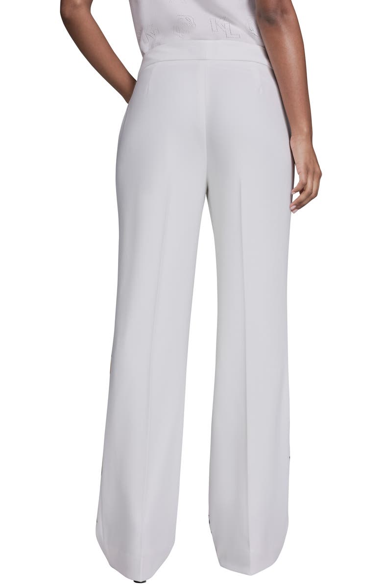 KARL LAGERFELD PARIS Placed Floral Straight Leg Pants, Alternate, color, Soft White