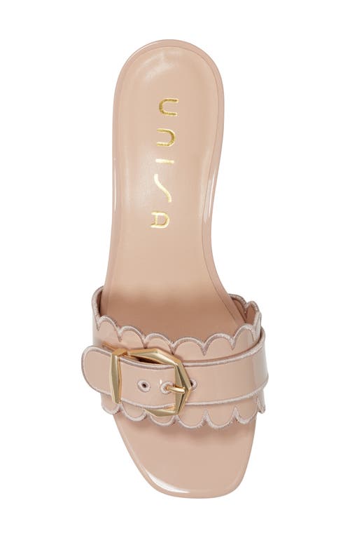 Unisa Buckle Scalloped Slide Sandal
