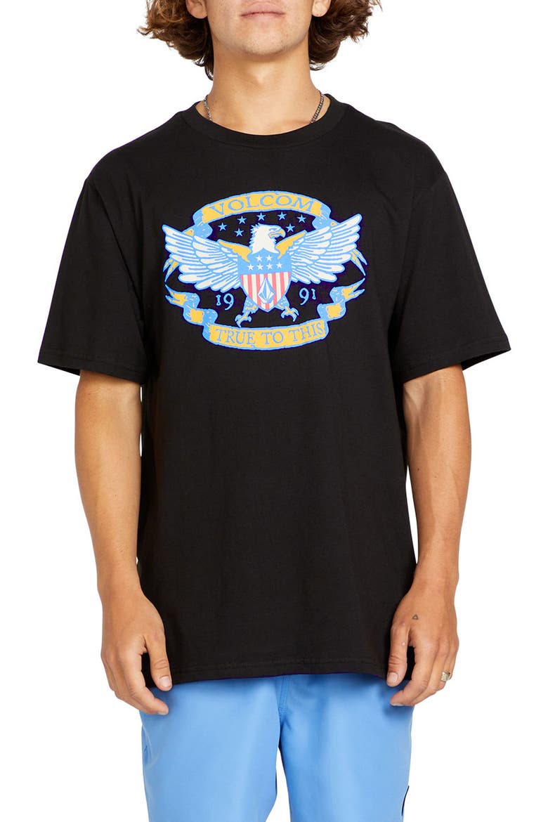 Statue Cotton Graphic T-Shirt, Main, color, BLACK