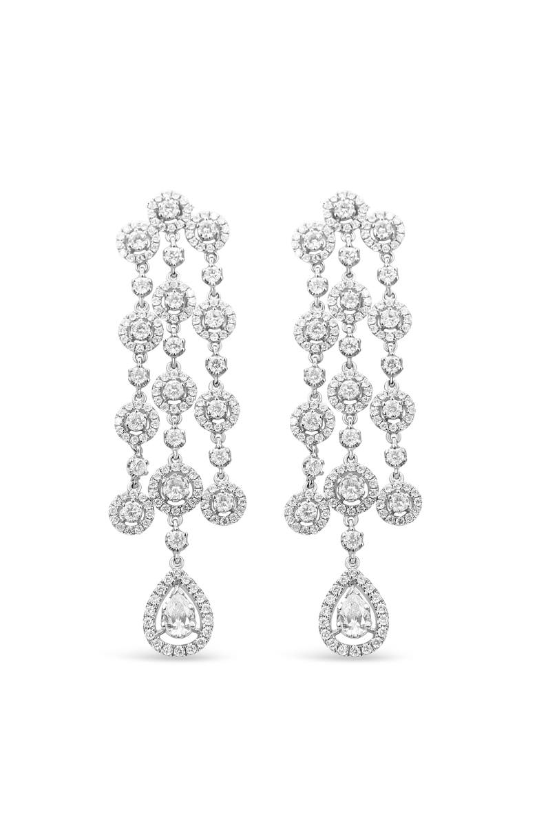 Haus of Brilliance 18K White Gold 4 3/4 Cttw Diamond Waterfall Dangle Earrings, Alternate, color, White