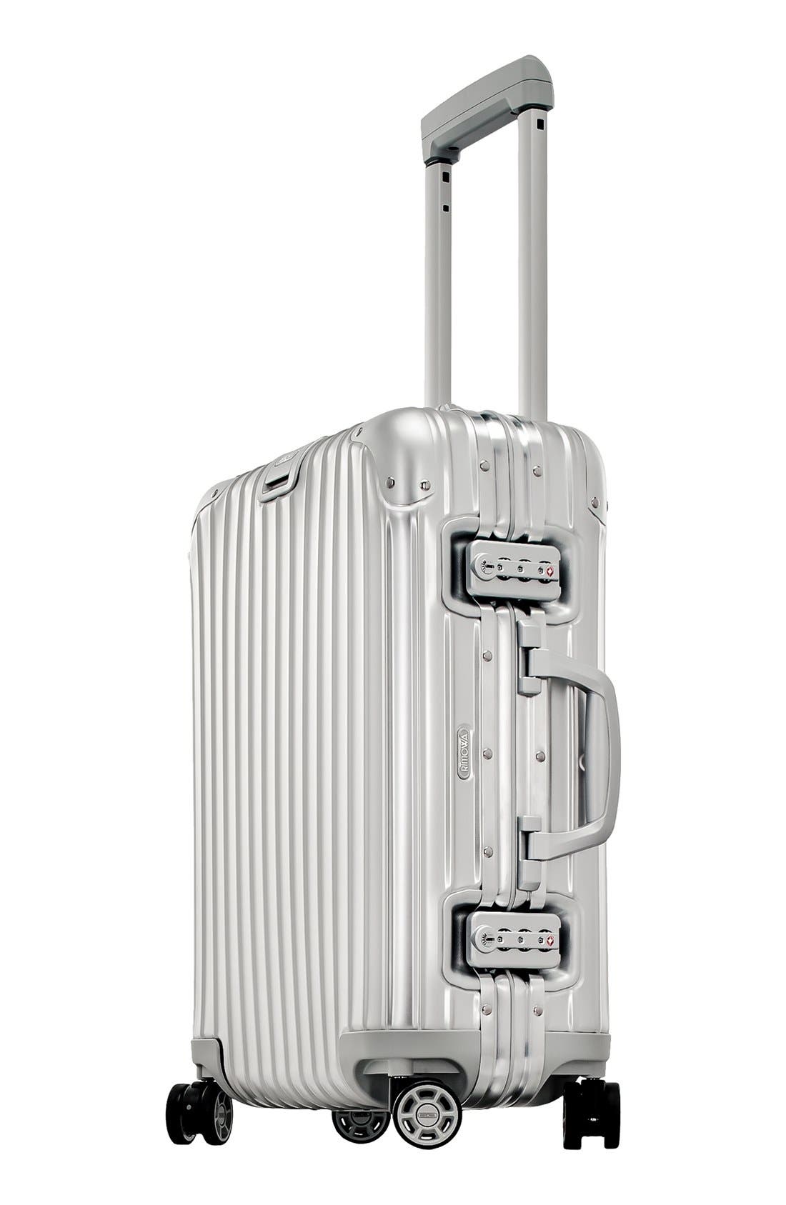 RIMOWA Topas 22-Inch Cabin Multiwheel<sup>®</sup> Aluminum Carry-On, Alternate, color, 