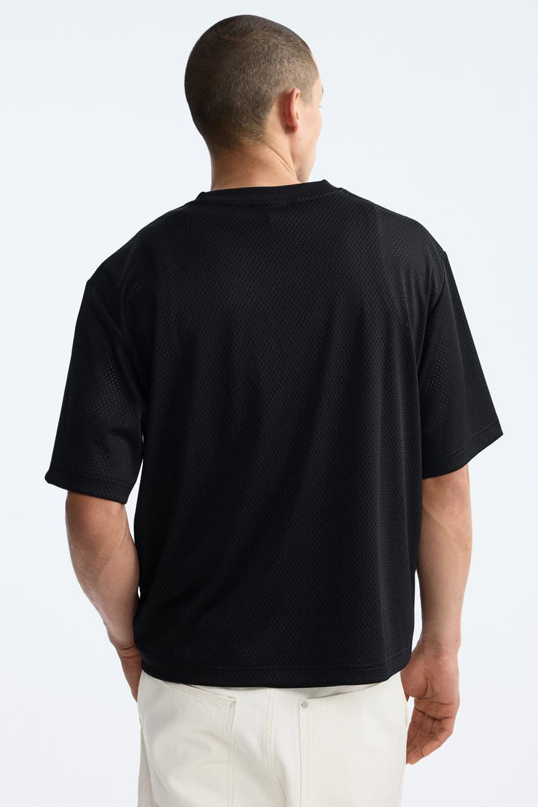 Oversized Fit Printed Mesh T-shirt, Alternate, color, Black/Hotel Imaginaire
