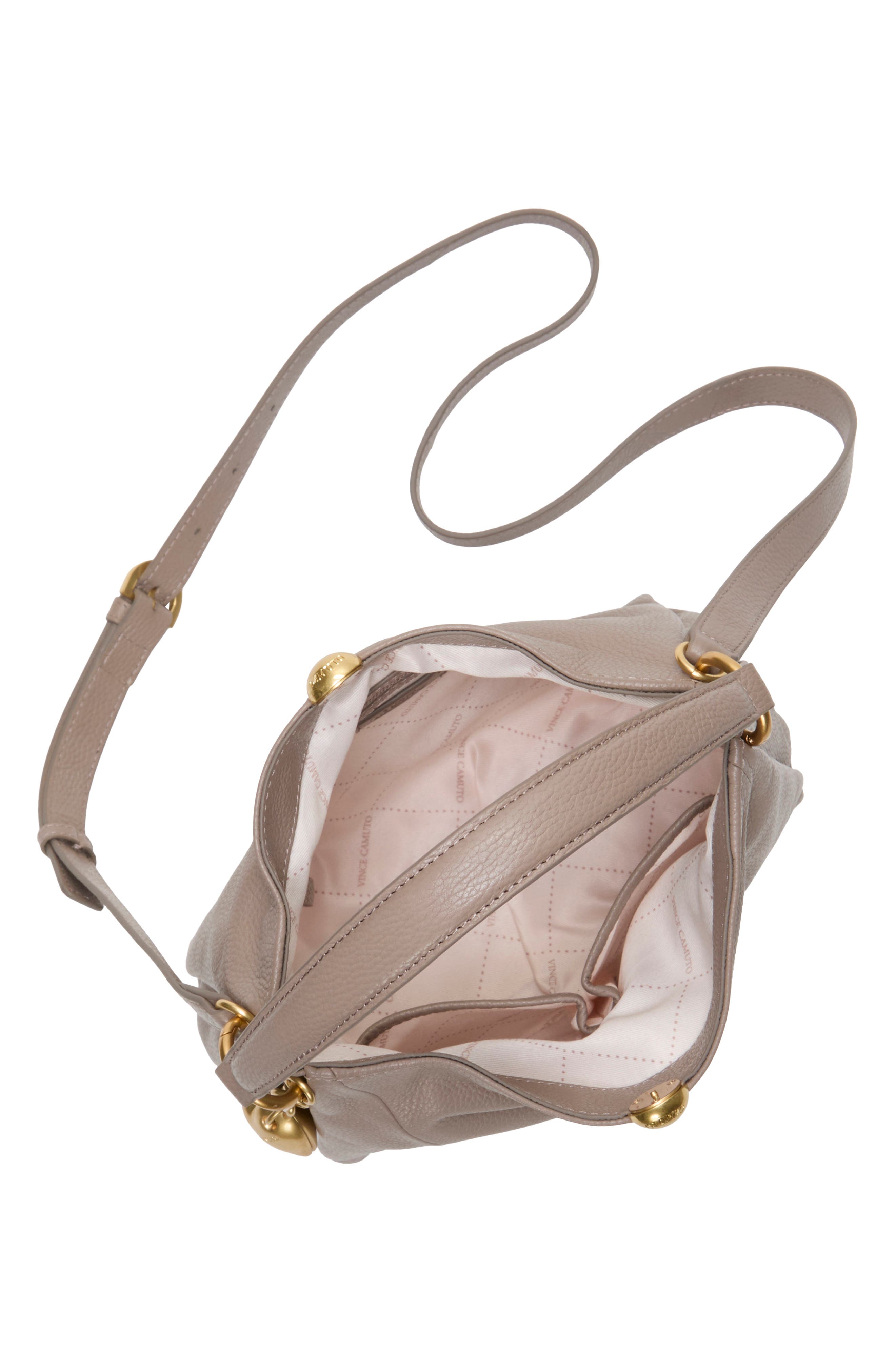 Vince Camuto Medna Leather Shoulder Bag, Alternate, color, Beige