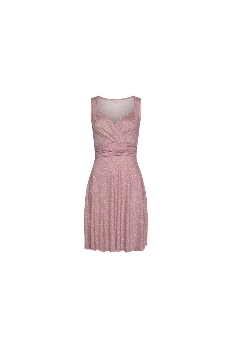 Printed Wrap Look Dress, Alternate, color, Leopard Mauve