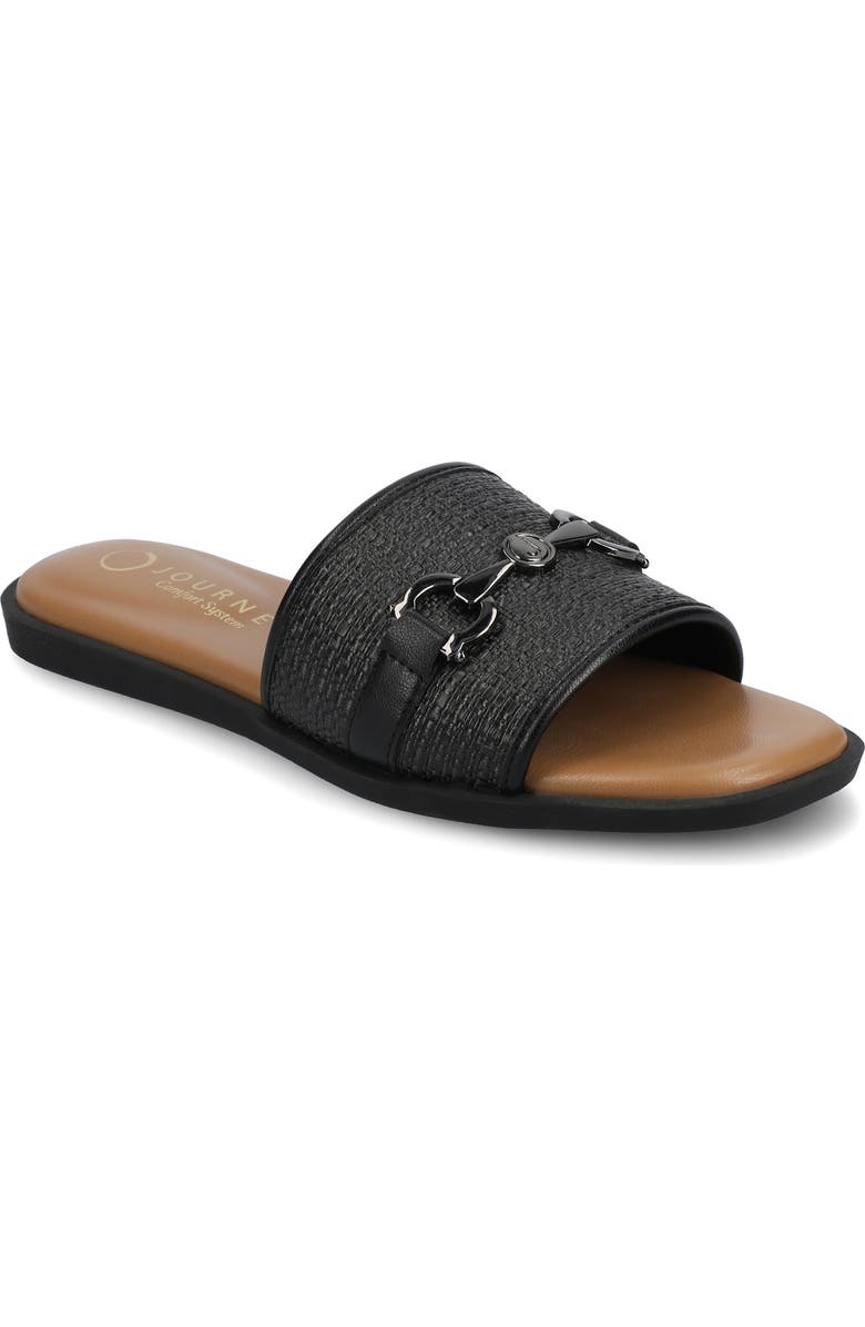 Journee Collection Priya Slide Sandal, Main, color, Black