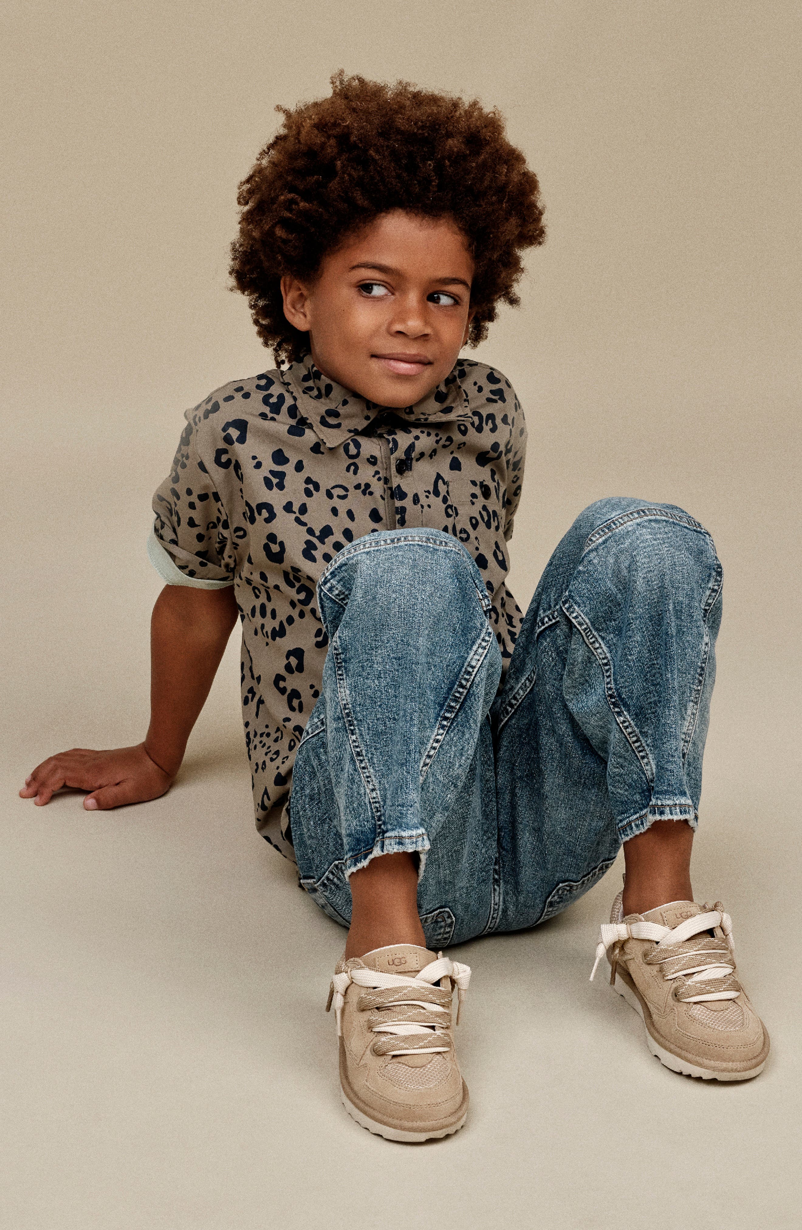 UGG<sup>®</sup> Kids' Lo Lowmel Sneaker, Alternate, color, Mustard Seed