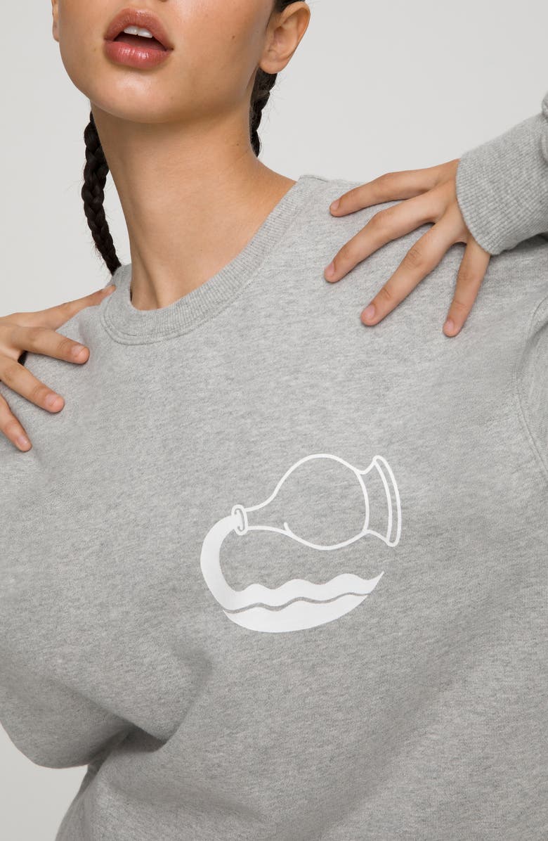 Good American Oversize Zodiac Crewneck Graphic Sweatshirt, Alternate, color, 