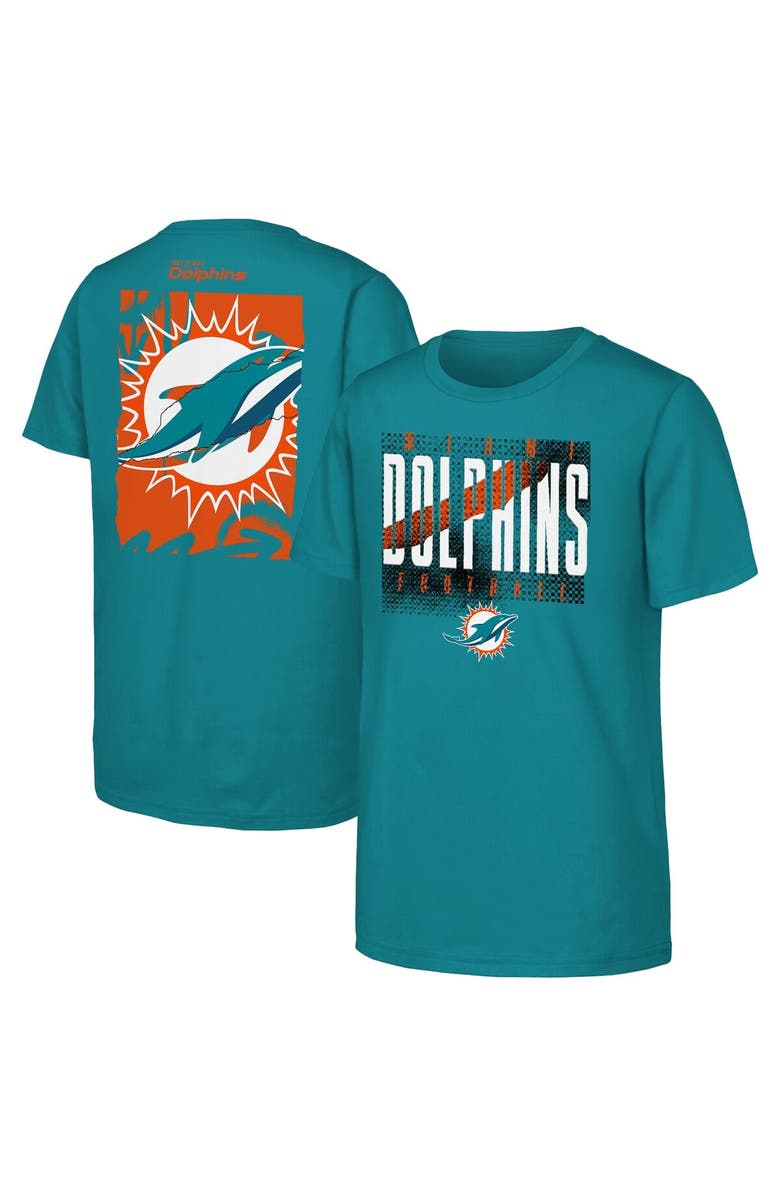 Outerstuff Youth Outerstuff Aqua Miami Dolphins Posterize T-Shirt, Main, color,