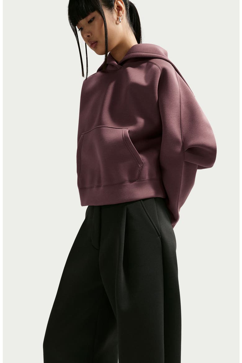Pregame Fleece Pleated Wide Leg Pants, Alternate, color, 010 BLACK/BLACK