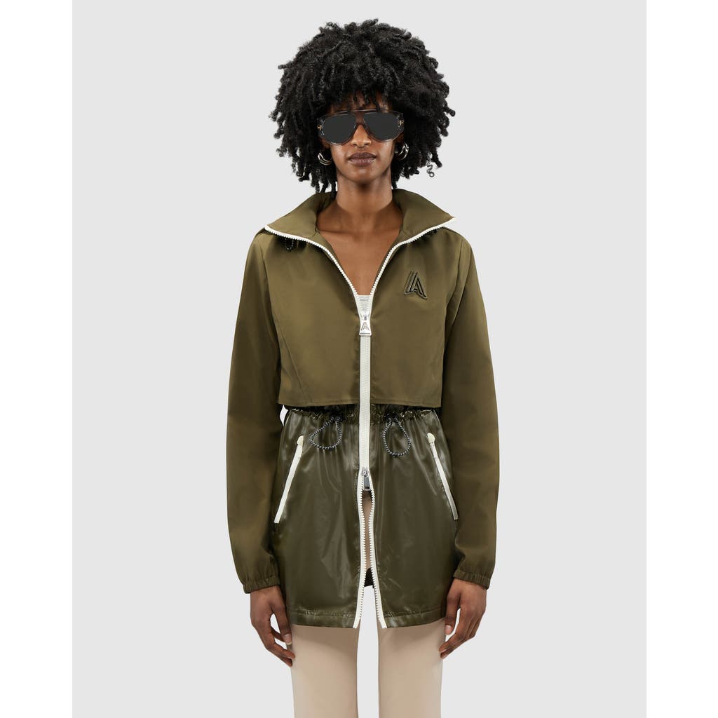 Alpenhaus Valmenier Raincoat With Retractable Hood In Olive