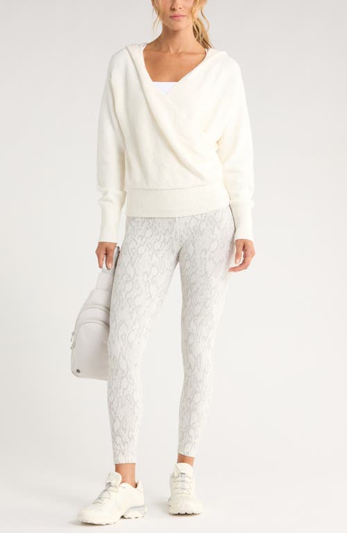 Zella Surplice Hoodie Sweater In White