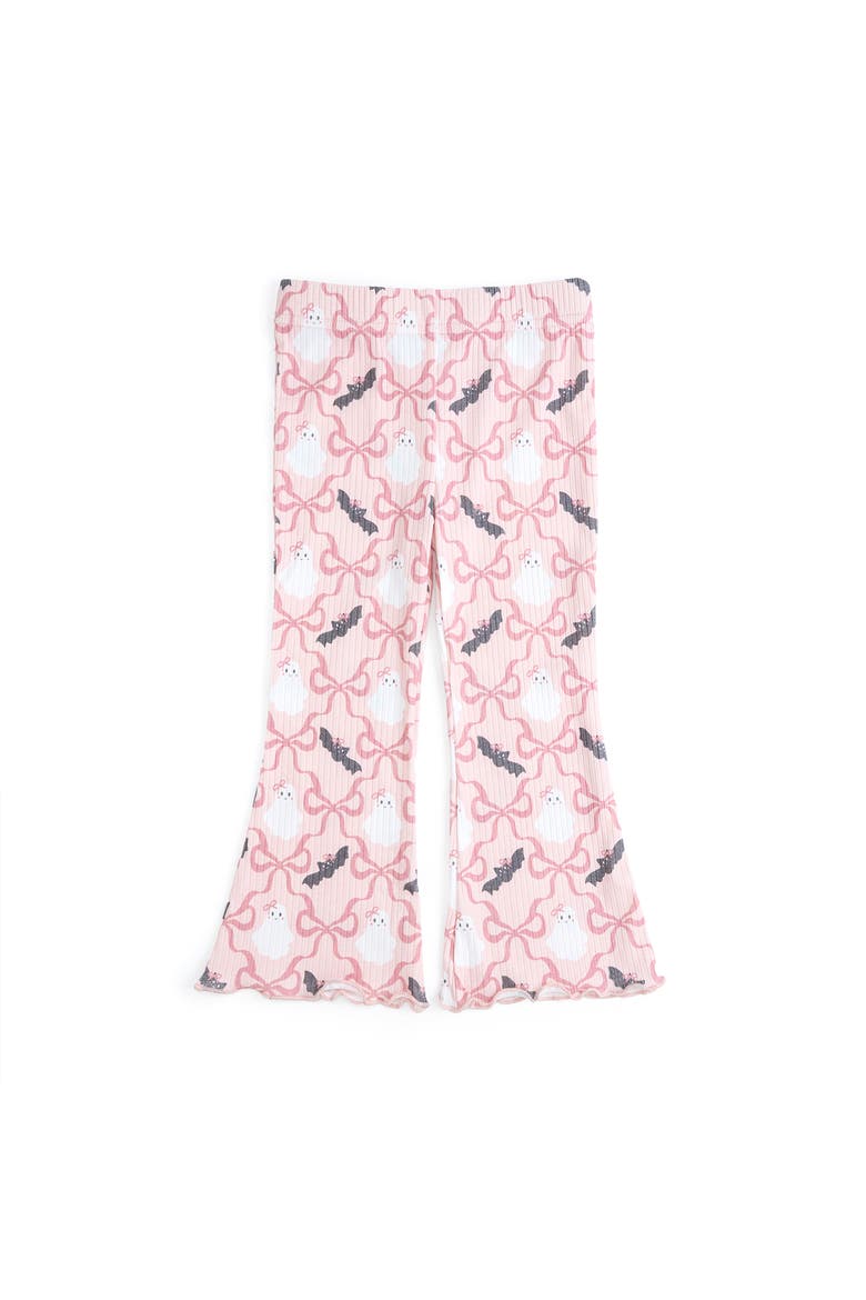 Bat And Ghost Trellis Halloween Flare Legging, Main, color, Pink