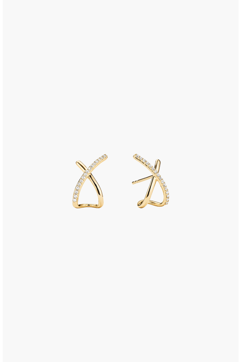 Pavé Diamond X Oversized Stud Earrings, Main, color, Yellow Gold