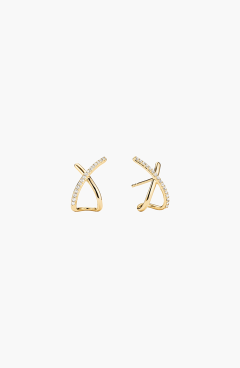 Pavé Diamond X Oversized Stud Earrings