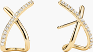 MEJURI Pavé Diamond X Oversized Stud Earrings