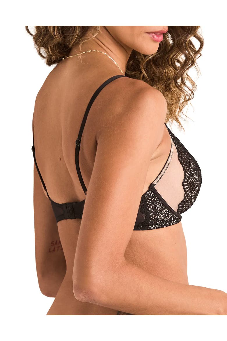 Giudi Unlined Plunge Bra, Alternate, color, Black