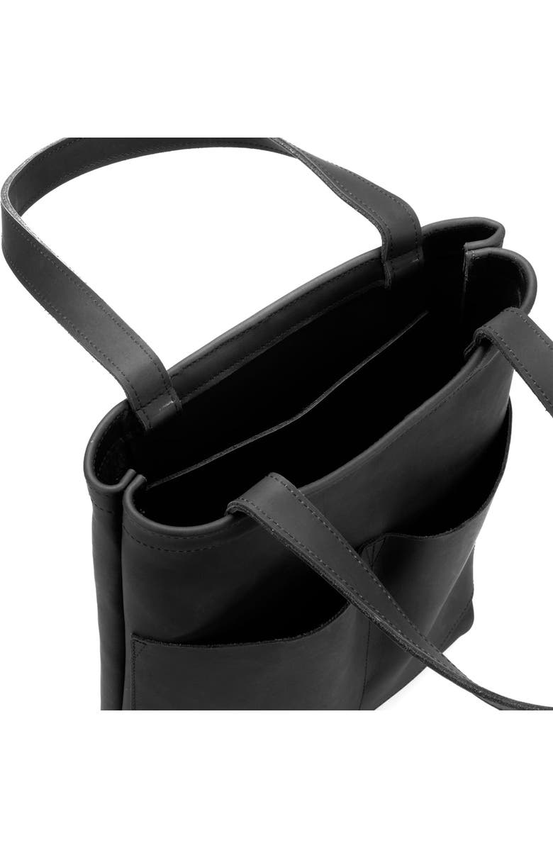 Ezra Arthur Brooklyn American Steer Leather Tote Bag, Alternate, color, Black