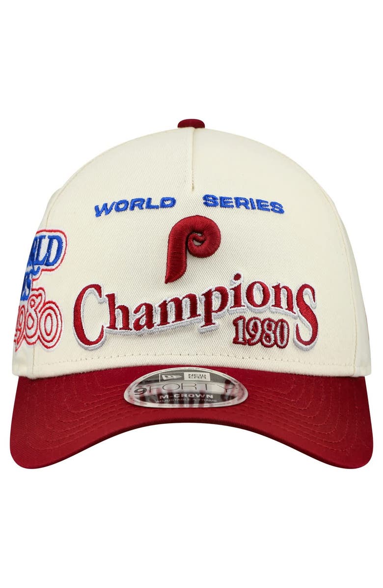 New Era Men's New Era Cream/Red Philadelphia Phillies World Series 9FORTY M-Crown A-Frame Adjustable Hat, Alternate, color, Cream