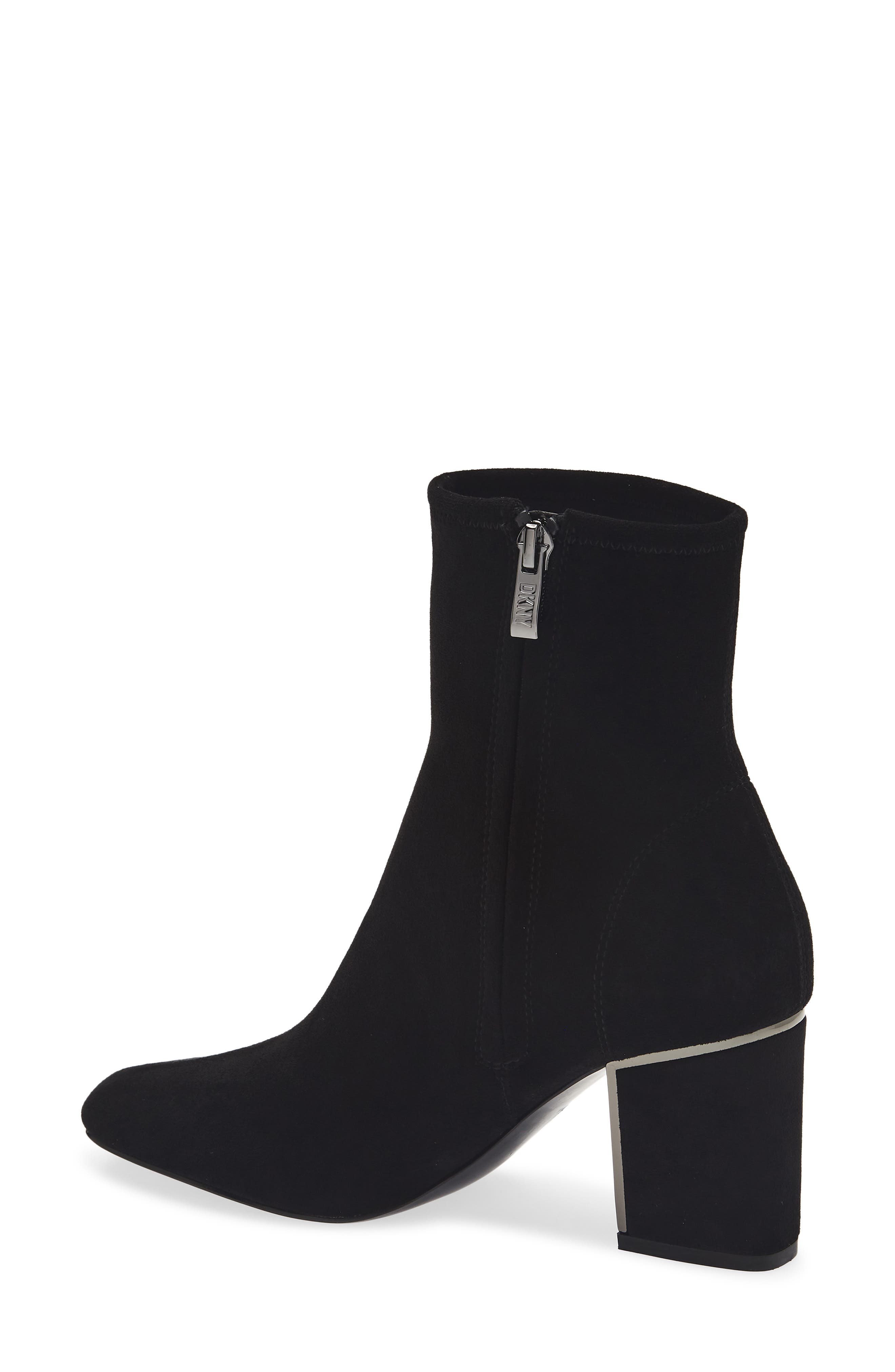 DKNY Cavale Square Toe Bootie, Alternate, color, Black
