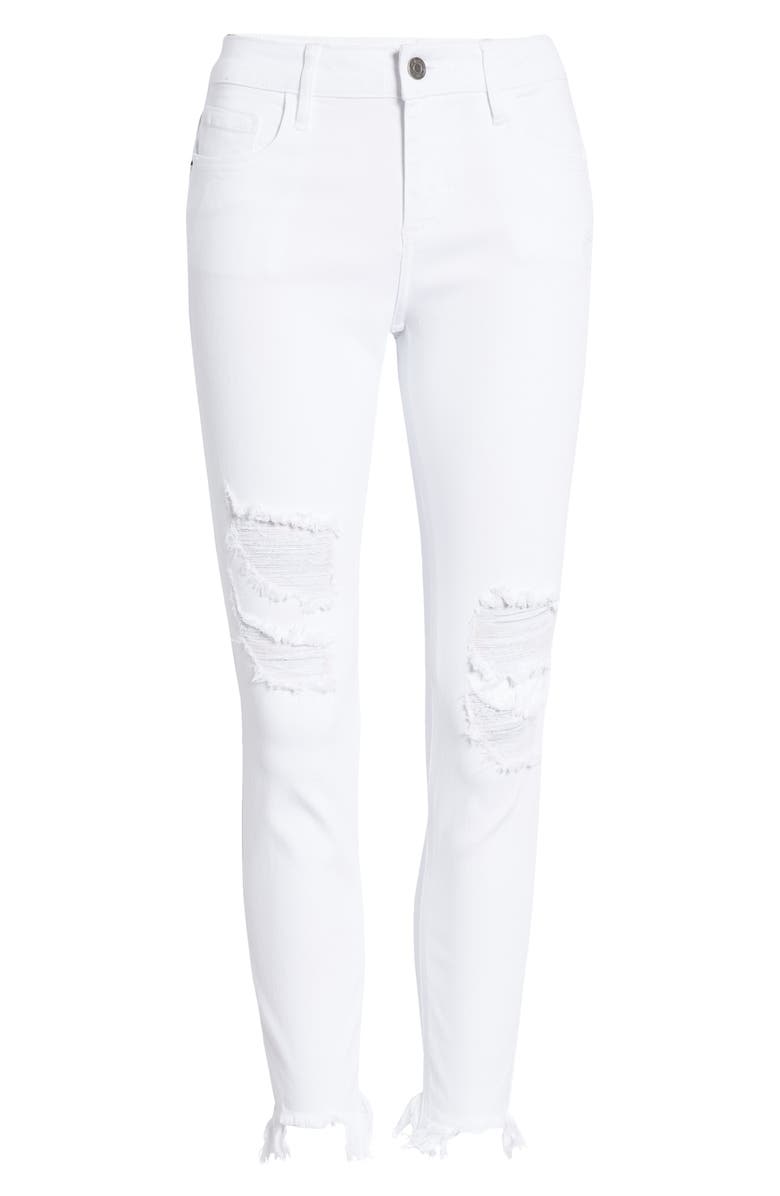 HIDDEN JEANS Ripped Raw Step Hem Ankle Skinny Jeans, Alternate, color,