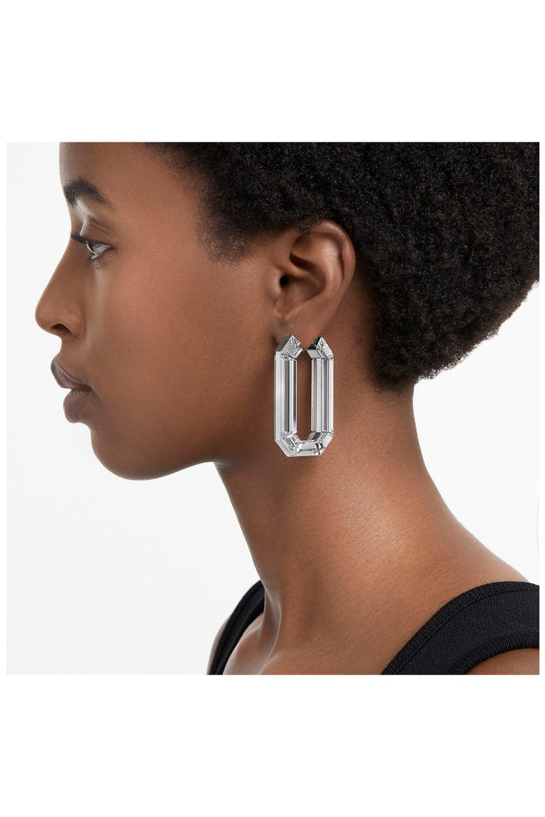 Lucent Hoop Earrings, Alternate, color, CLEAR