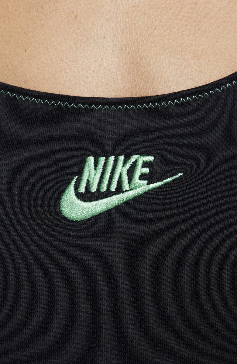 Nike Logo Embroidered Bodysuit, Alternate, color, Black