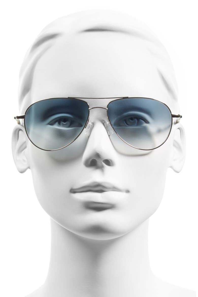 Benedict 59mm Photochromic Gradient Aviator Sunglasses, Alternate, color, SILVER/ CHROME SAPPHIRE