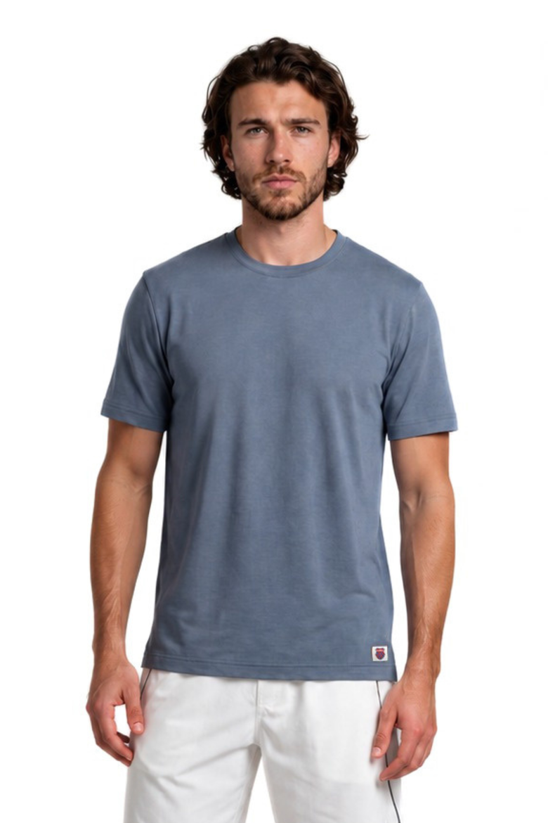 Performance Heathered Peached Jersey Short Sleeve T-Shirt, Main, color, China Blue
