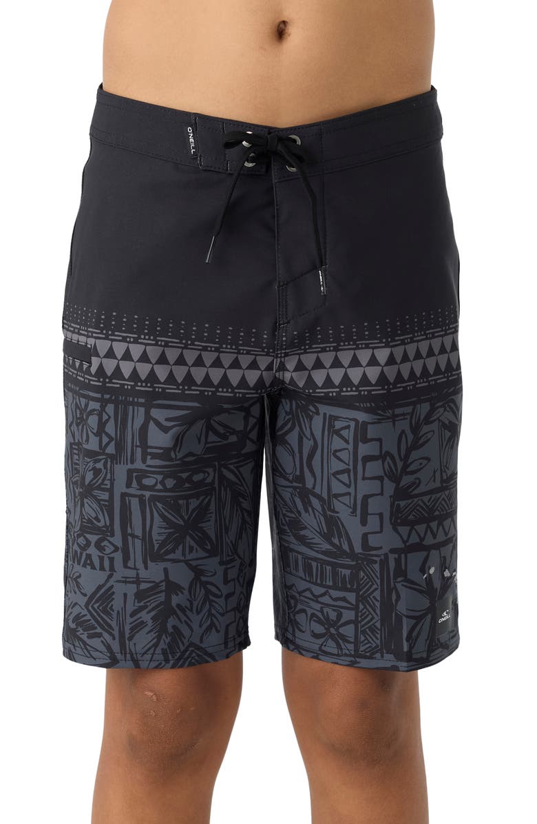 O'Neill Kids' Hyperfreak Heat Swim Trunks, Main, color, Graphite