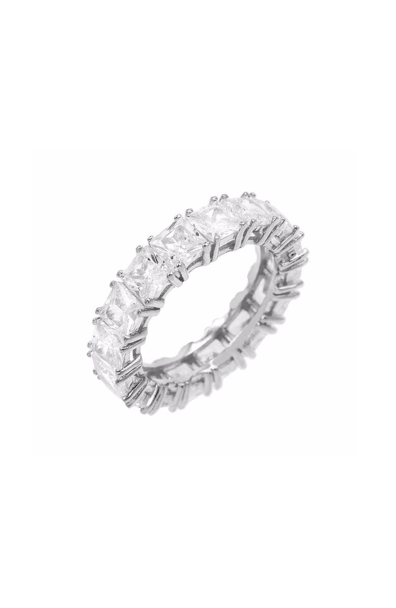 BY ADINA EDEN Adina's Jewels Cubic Zirconia Princess Cut Eternity Band, Main, color,