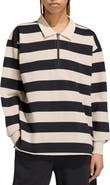adidas Striped Quarter Zip Cotton Polo