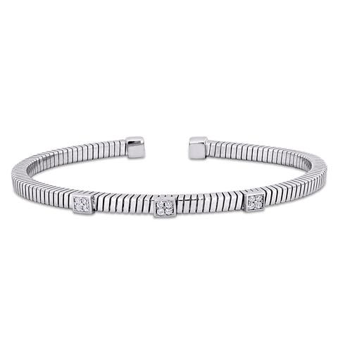 3/8 CTW Cubic Zirconia Station Bangle Bracelet
