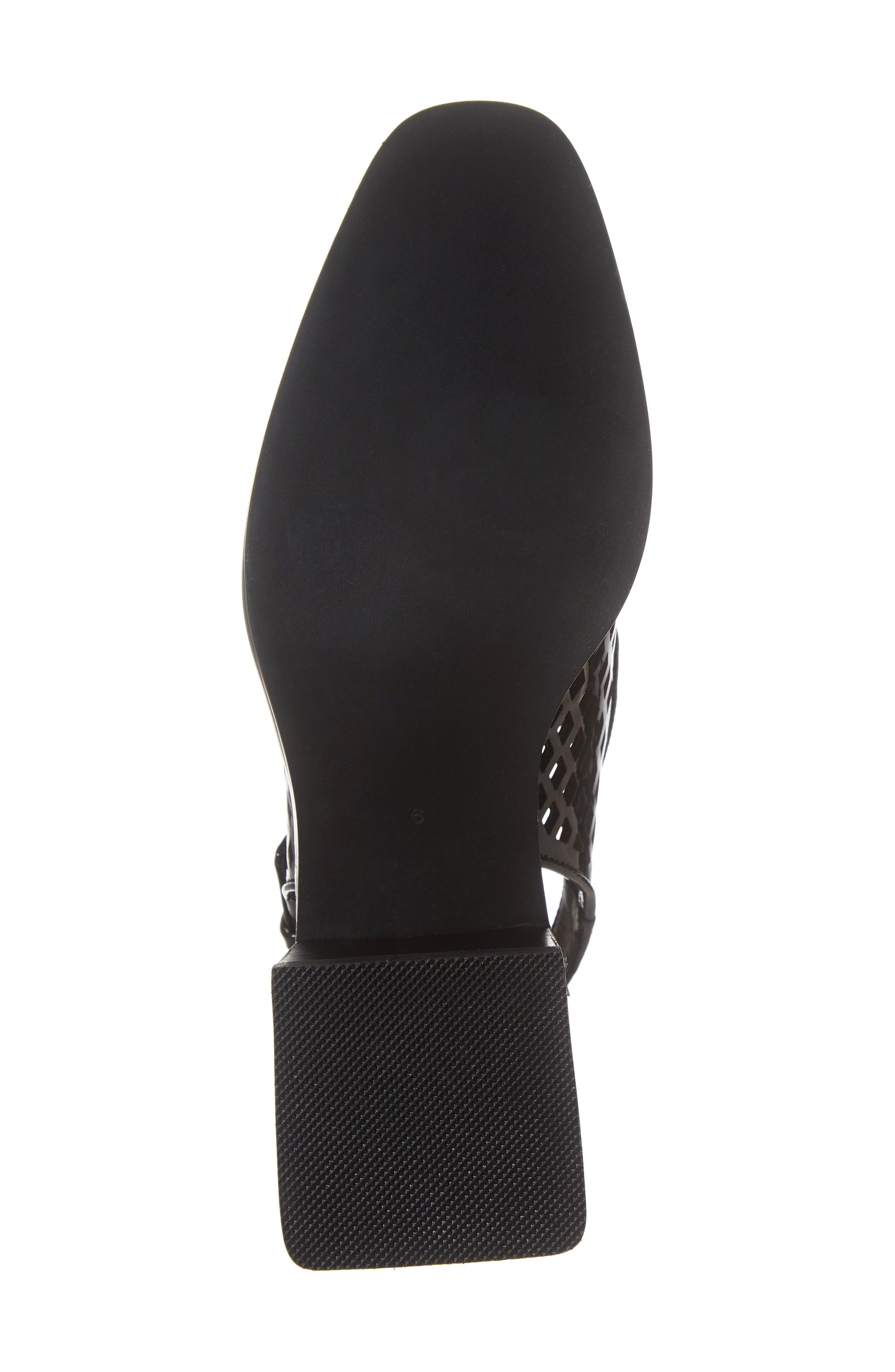 Henriet-C Perforated Slingback Pump, Alternate, color, BLACK PATENT LEATHER
