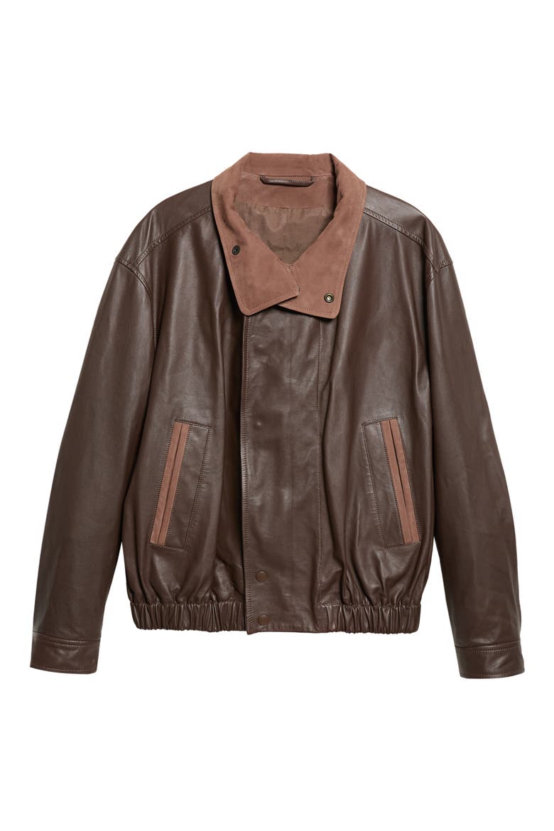 Soft Paper Leather Jacket, Alternate, color, CHOCOLATE