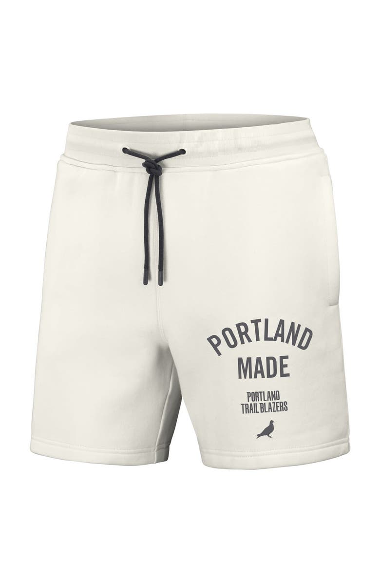 STAPLE Men's NBA x Staple Cream Portland Trail Blazers Heavyweight Fleece Shorts, Alternate, color, Cream