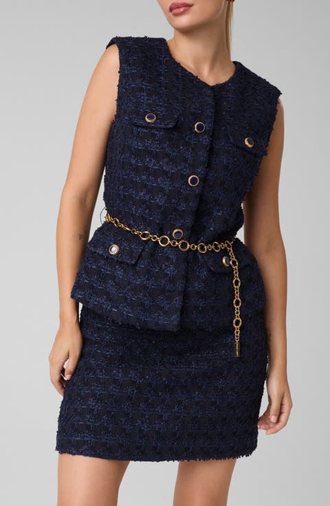 Geneve Belted Boucle Vest