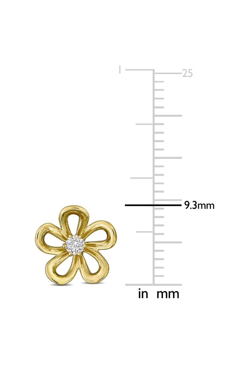 Lab-Grown Diamond Flower Stud Earrings 14k, Alternate, color, Yellow Gold