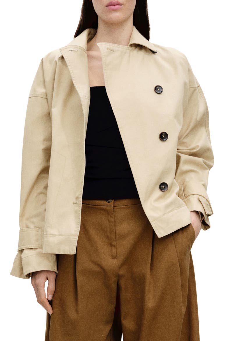 Cotton Crop Trench Coat, Main, color, LIGHT/ PASTEL GREY