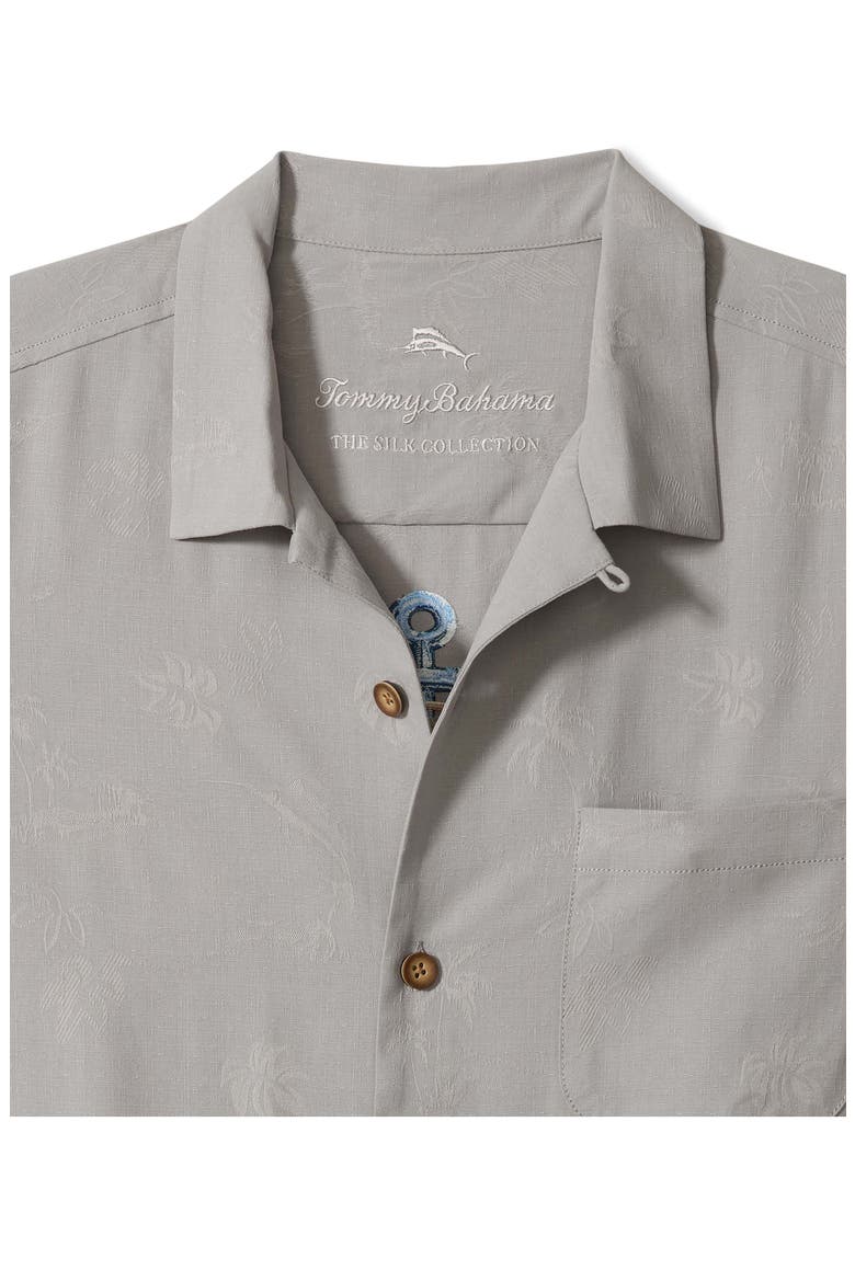 Anchor Management Embroidered Silk Jacquard Camp Shirt, Alternate, color, ULTIMATE GRAY