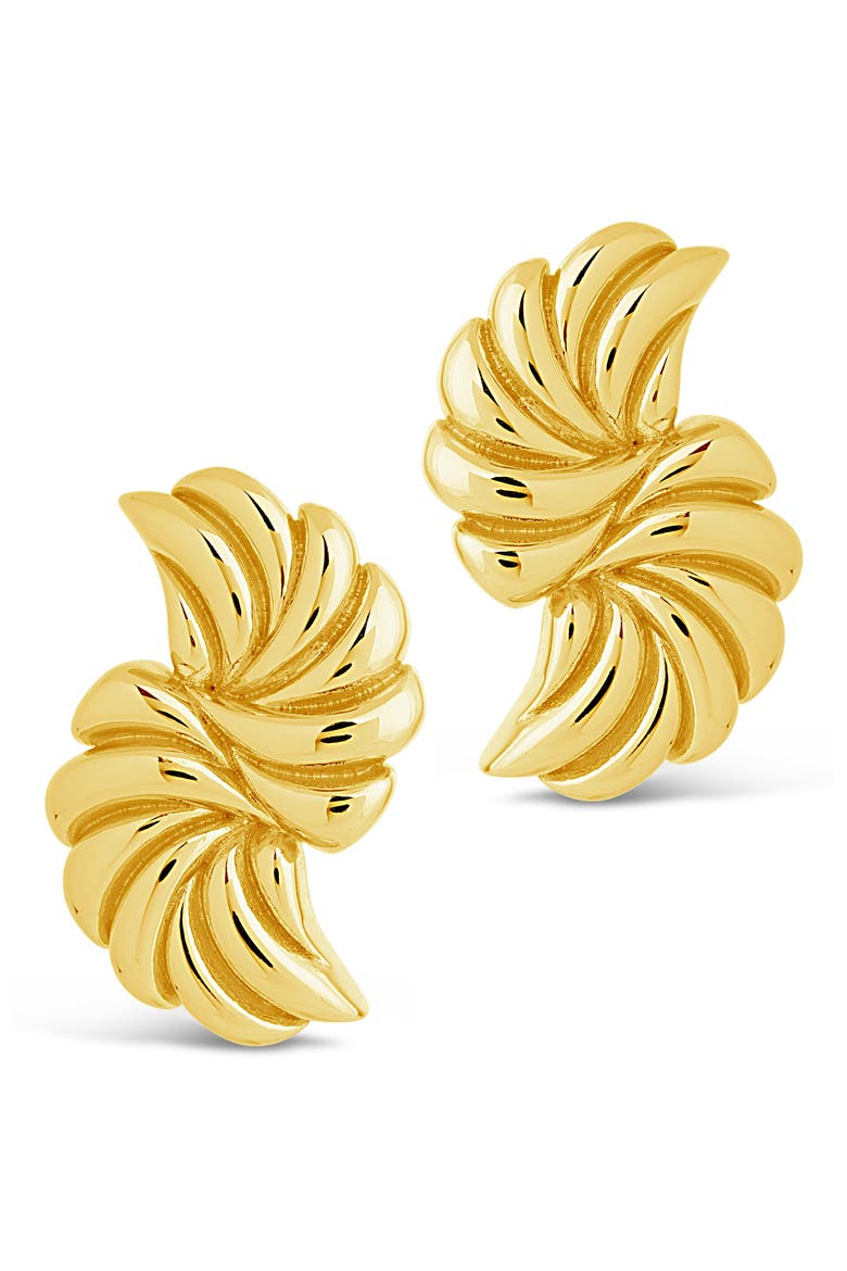 Twisted Croissant Stud Earrings, Alternate, color, GOLD