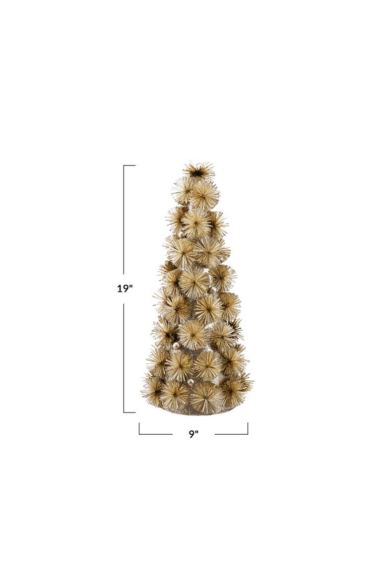 Tinsel Ball Tree with Glitter Beads, Alternate, color, Gold and Silver