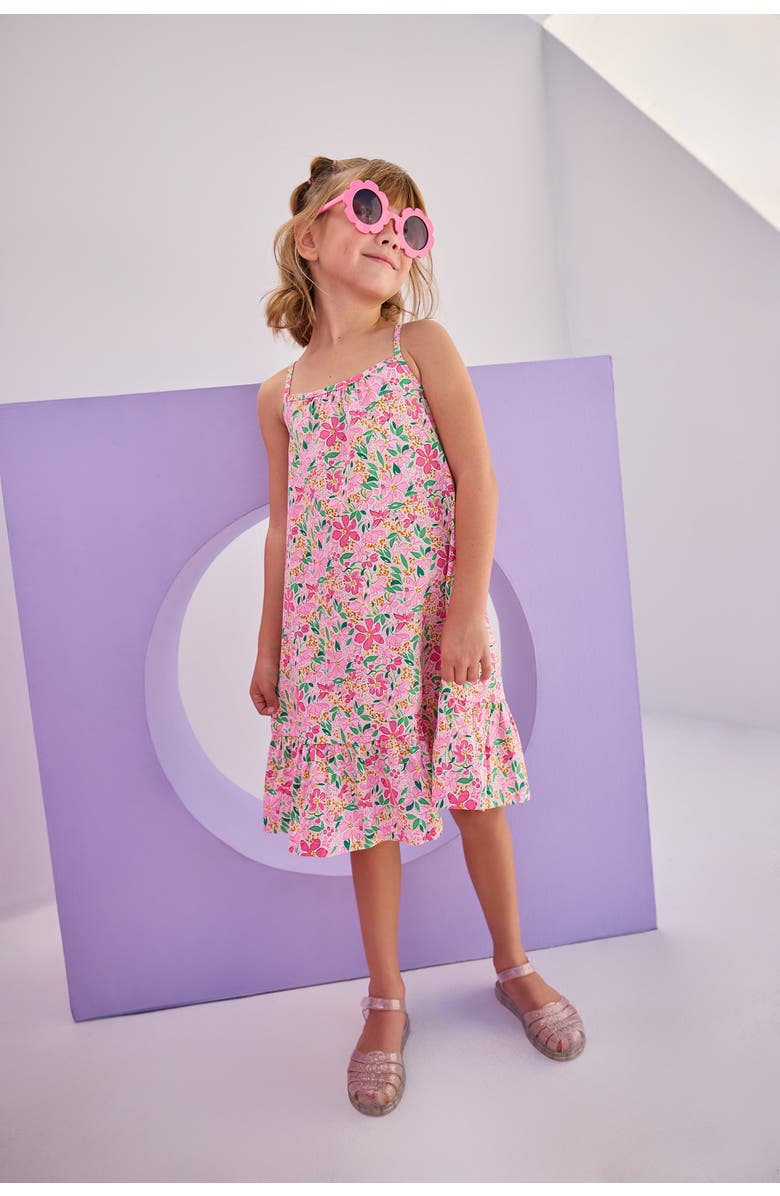 BISBY Kids' Strappy Floral Sundress, Alternate, color, Frangipani Pink