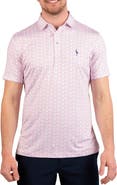 TailorByrd Martini Glass Print Performance Polo