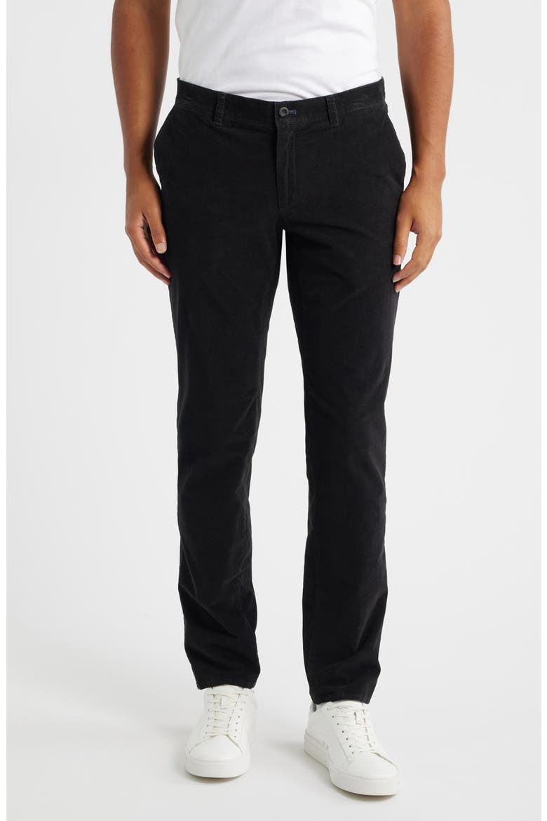 Fabio Flat Front Stretch Corduroy Pants, Main, color, ANTHRACITE