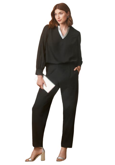 Georgette V-Neck Blouse (Plus)